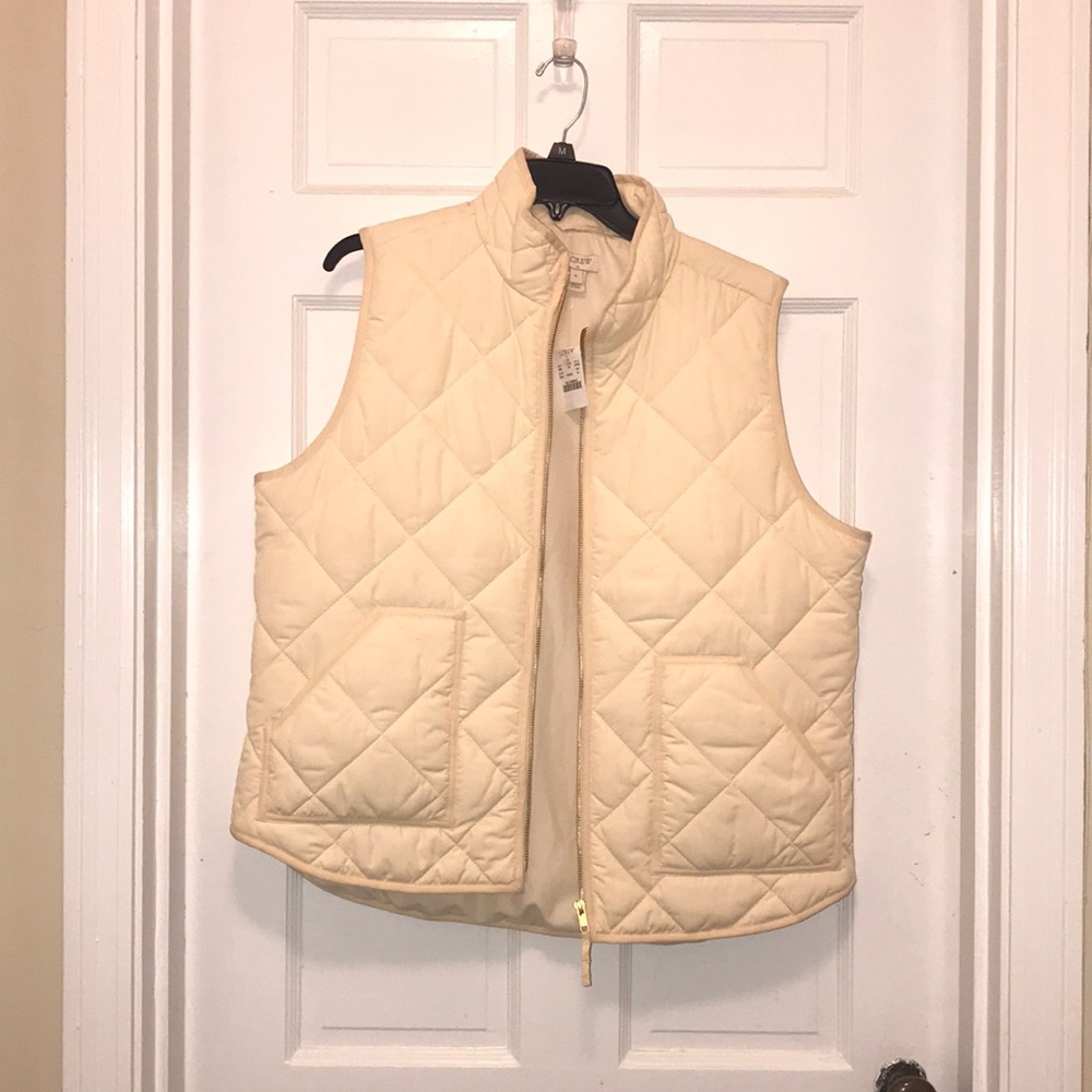 J. Crew quilted cream vest
